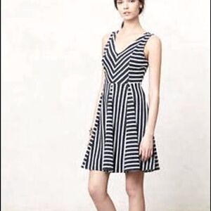 Anthropologie Saturday Sunday blue & green striped  terry cloth knit dress small